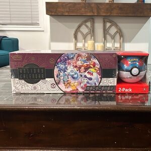 Pokemon Holiday Calendar with Colorful Characters and Pokeball Set